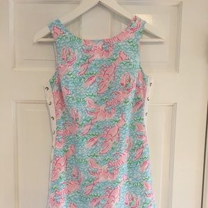 Lilly Pulitzer 00 Lobster Pink/Blue Mini Dress